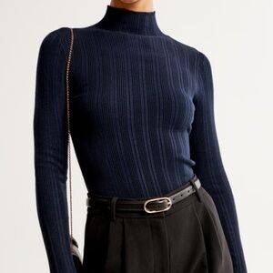 Abercrombie Navy Rib Turtleneck Sweater